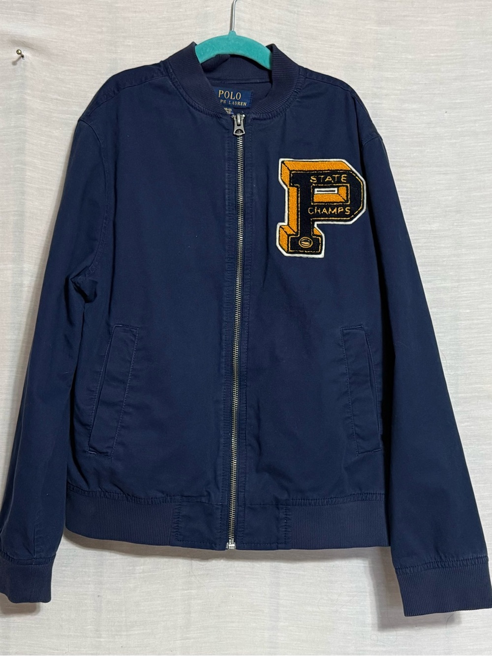 Polo Ralph Lauren Boys M 10-12 State Champs Varsity Bomber Jacket